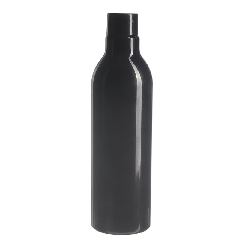 300ml/10oz Black PET Plastic Slim Round Bottle with 24/410 Neck - Image 3