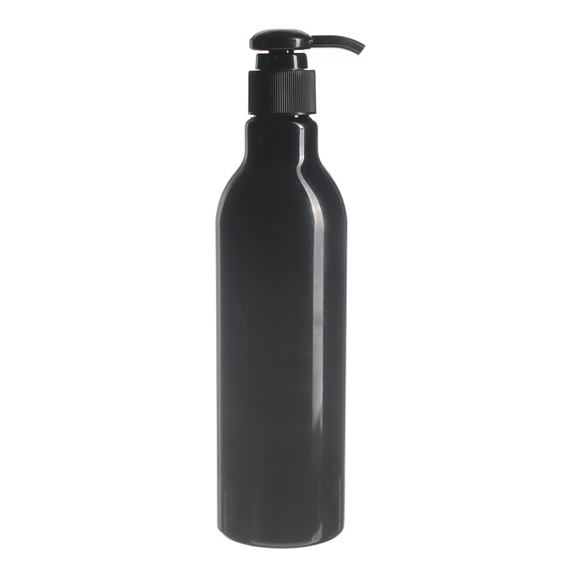 300ml/10oz Black PET Plastic Slim Round Bottle with 24/410 Neck - Image 4