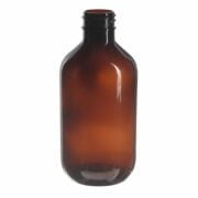 300ml/10oz Amber PET Plastic Modern Round Bottle with 28/410 Neck