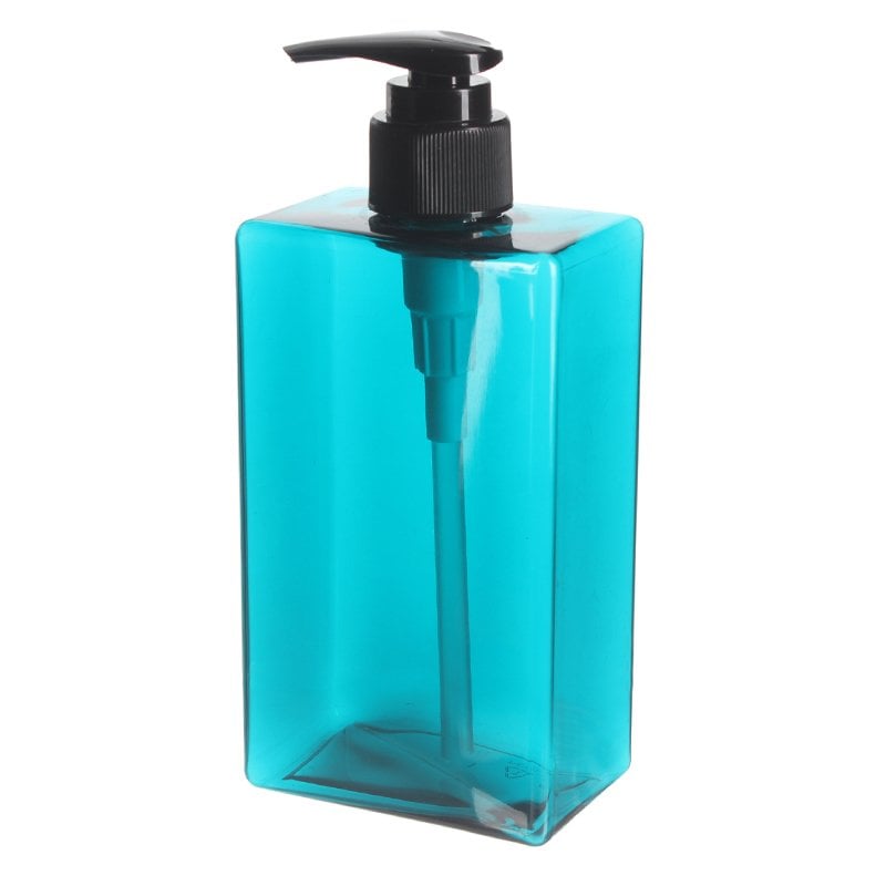 300ml/10oz Clear Blue Square PETG Plastic Bottle with 24/410 Neck - Image 2