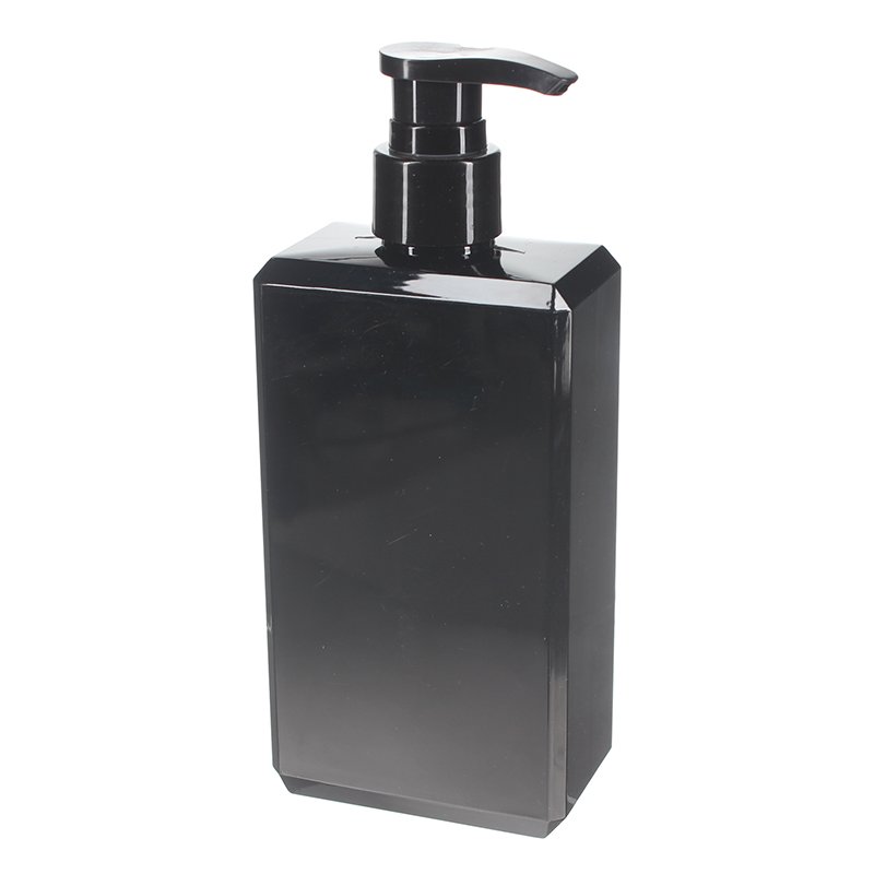 300ml/10oz Black Square PETG Plastic Bottle with 24/410 Neck - Image 2