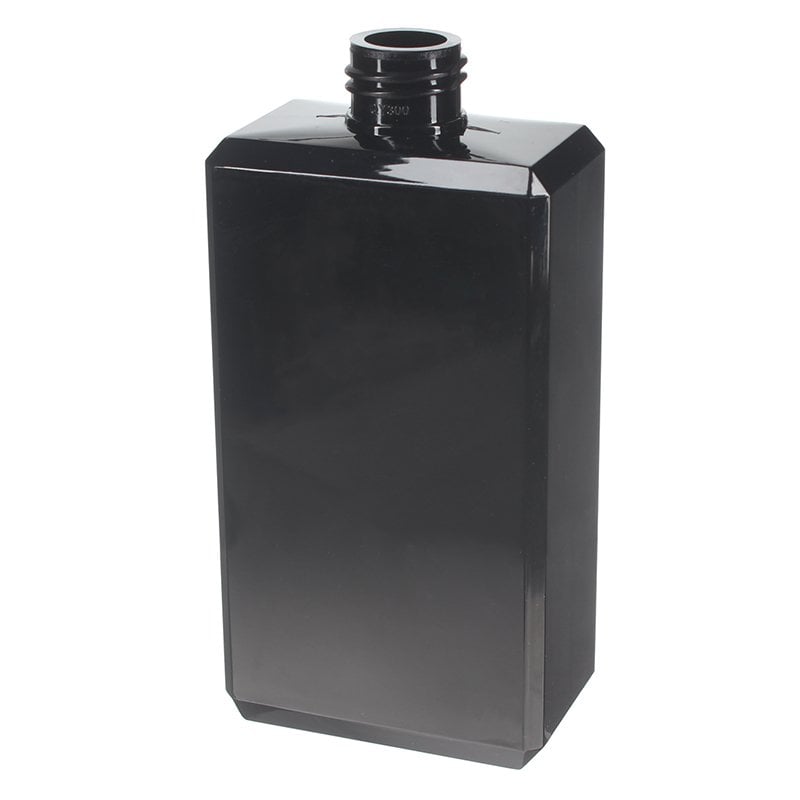 300ml/10oz Black Square PETG Plastic Bottle with 24/410 Neck