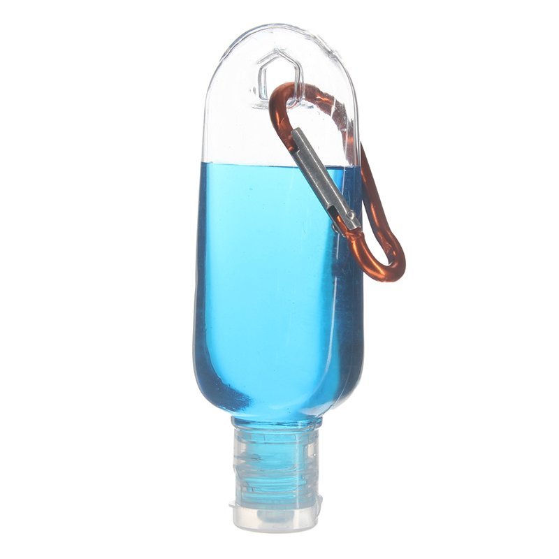 30ml/1oz PETG PlasticHand Sanitizer Tottle Bottle with 15/415 Neck & Carabiner - Image 2