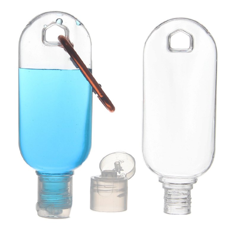 30ml/1oz PETG PlasticHand Sanitizer Tottle Bottle with 15/415 Neck & Carabiner - Image 3