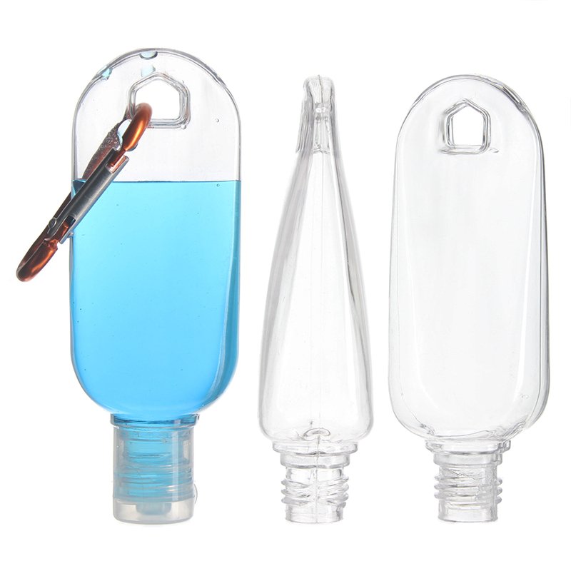 30ml/1oz PETG PlasticHand Sanitizer Tottle Bottle with 15/415 Neck & Carabiner - Image 4