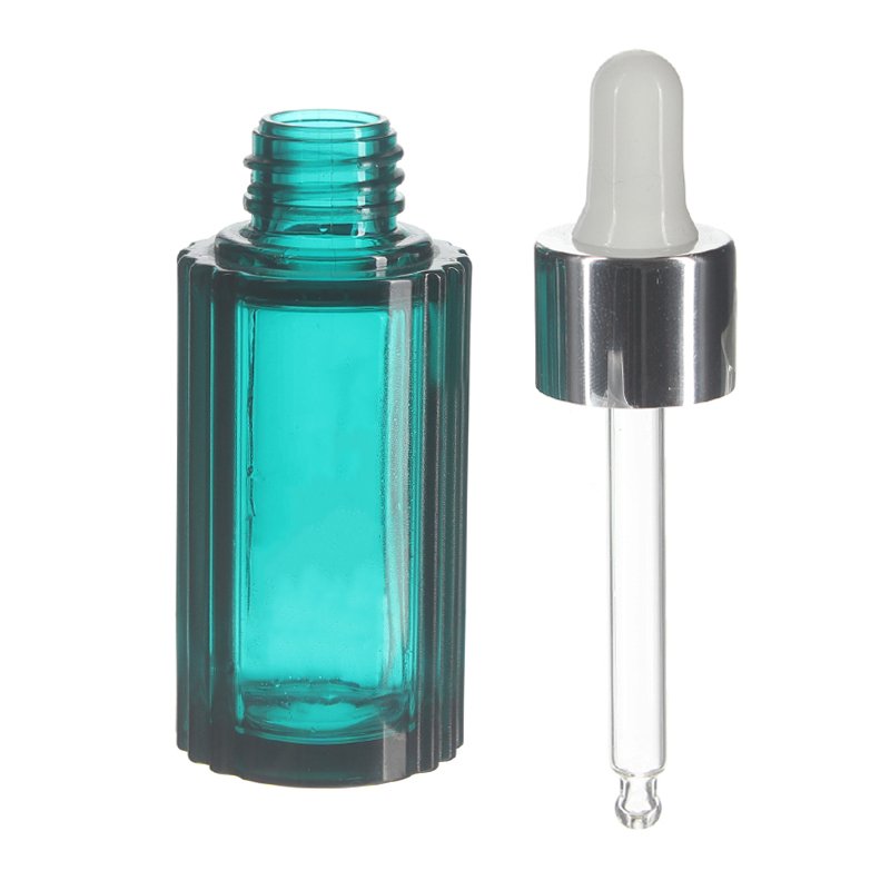35ml Clear Green Extra Thick Cylinder PETG Plastic Dropper Bottle with 20/410 Neck - Image 3