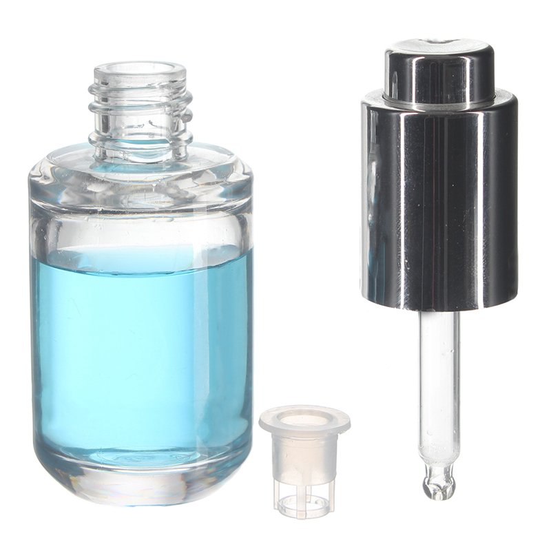 35ml Clear Extra Thick Round PETG Plastic Button Dropper Bottle with 18/410 Neck - Image 2