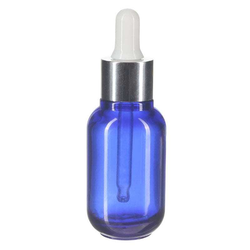35ml Clear Blue Extra Thick Round PETG Plastic Dropper Bottle with 20/410 Neck