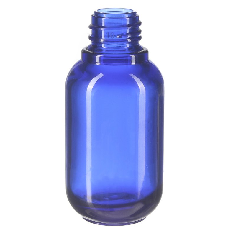 35ml Clear Blue Extra Thick Round PETG Plastic Dropper Bottle with 20/410 Neck - Image 2