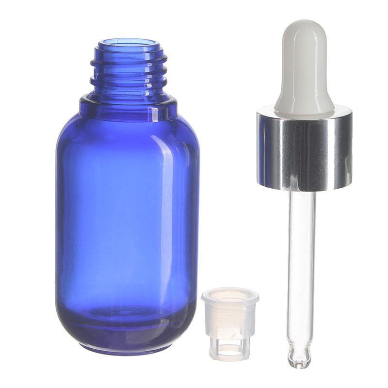 35ml Clear Blue Extra Thick Round PETG Plastic Dropper Bottle with 20/410 Neck - Image 3