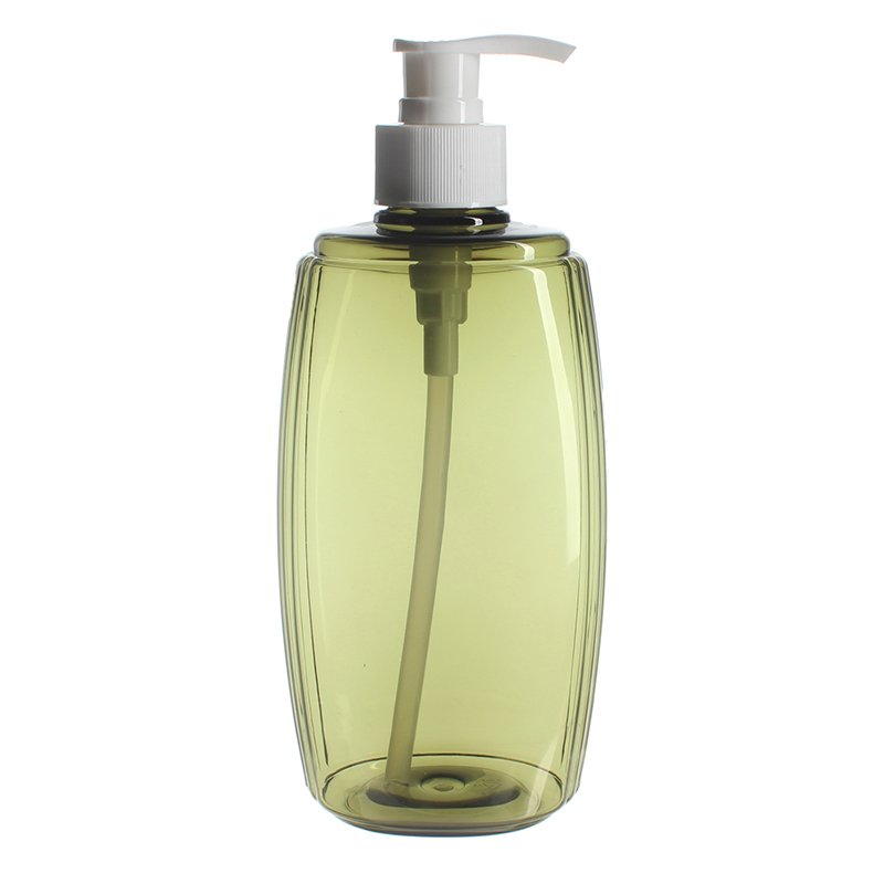 400ml Clear Green Oval PET Plastic Bottle with 28/410 Neck - Image 2