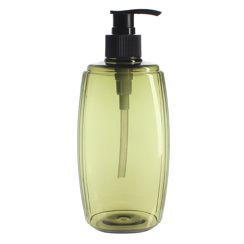 400ml Clear Green Oval PET Plastic Bottle with 28/410 Neck - Image 4