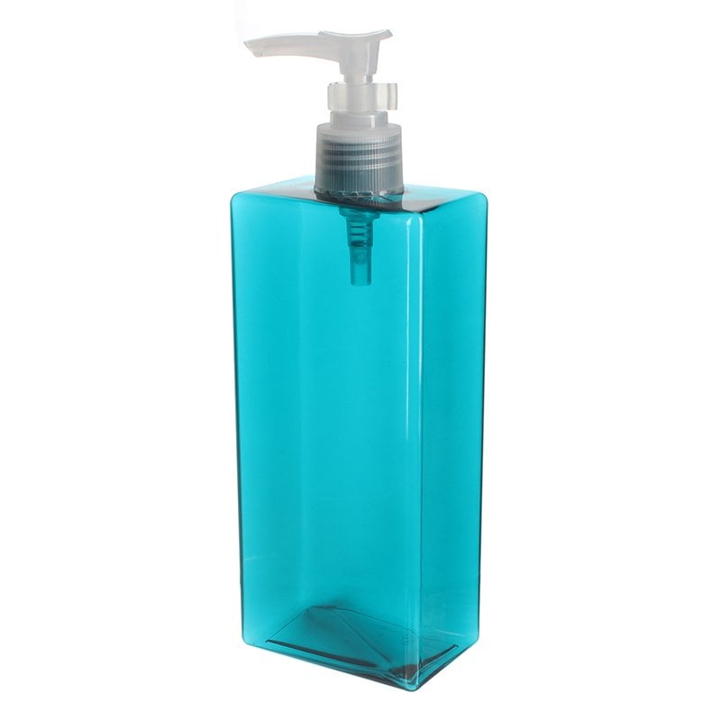 400ml Clear Blue Square PETG Plastic Bottle with 24/410 Neck - Image 4