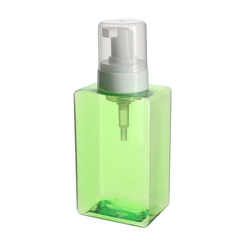 Liquid Foamer Dispenser Bottle, 400ml, PETG, Green, Square, 43mm - with another foam pump
