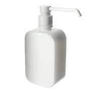 450ml/15oz White Oval HDPE Plastic Bottle with 28/410 Long Nose Pump