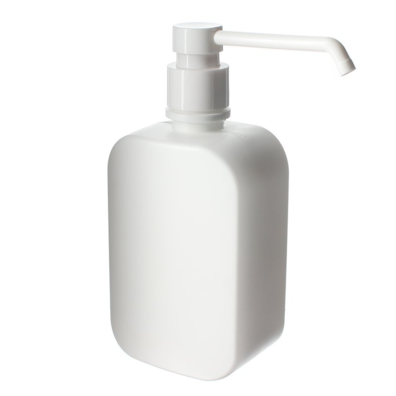 450ml/15oz White Oval HDPE Plastic Bottle with 28/410 Long Nose Pump
