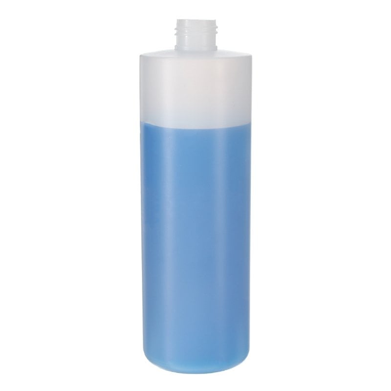 480ml/16oz Nature Color Cylinder HDPE Plastic Bottle with 24/410 Neck
