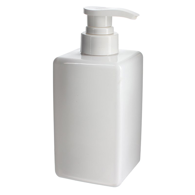 480ml/16oz White Square PET Plastic Bottle with 28/410 Neck - Image 2