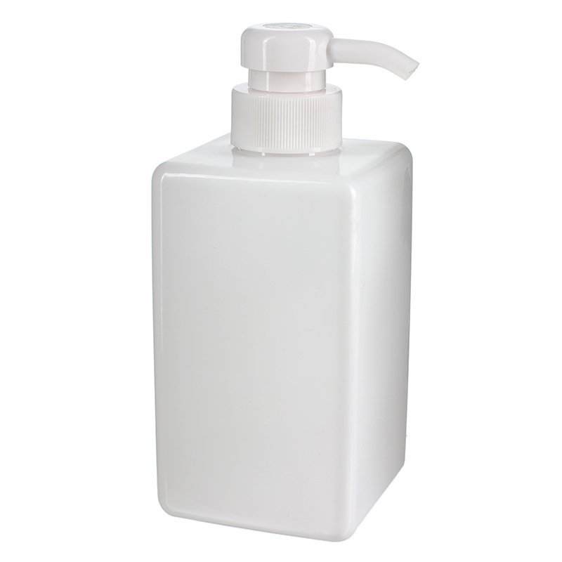 480ml/16oz White Square PET Plastic Bottle with 28/410 Neck - Image 3