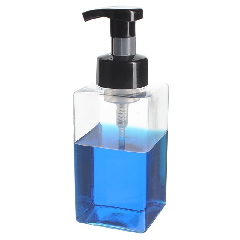 Factory Price Foam Dispenser Pump Replacement, 480ml, PET, Clear, Square, 42mm - with black pump