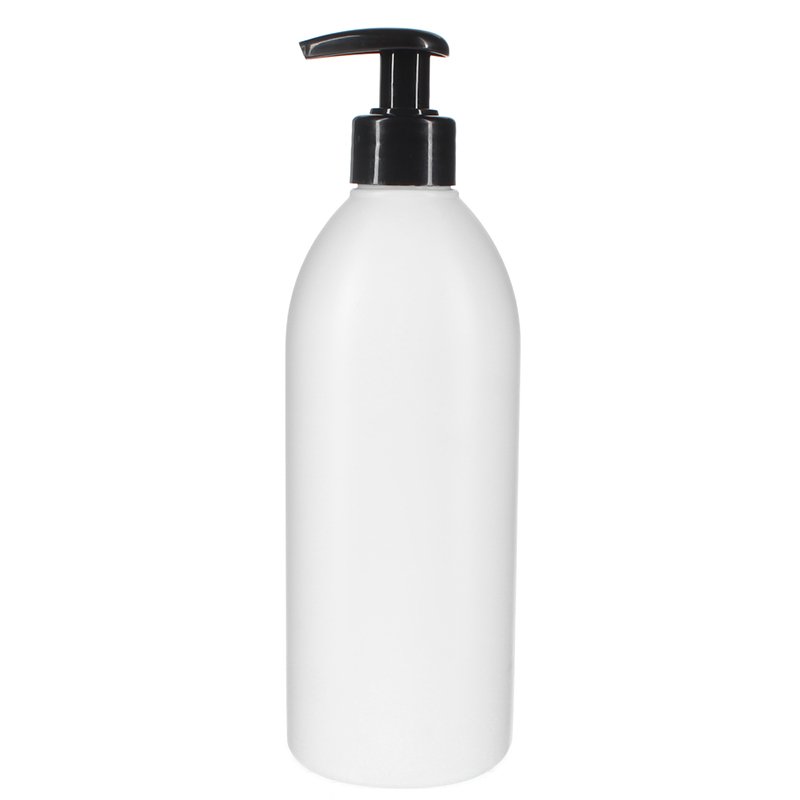 500ml White HDPE Plastic Modern Round Bottle with 28/410 Neck - Image 3
