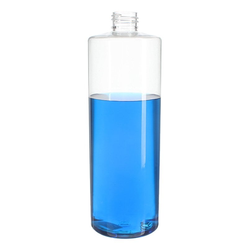 500ml Clear Cylinder PET Plastic Bottle with 24/410 Neck