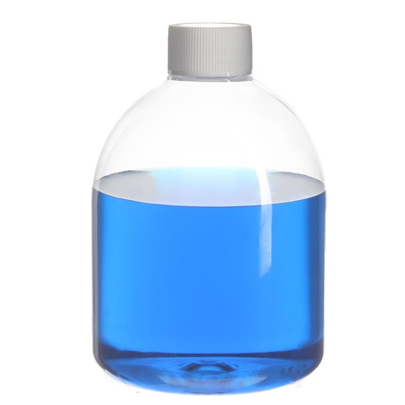 500ml Clear PET Plastic Bell Round Bottle with 28/410 Neck - Image 3