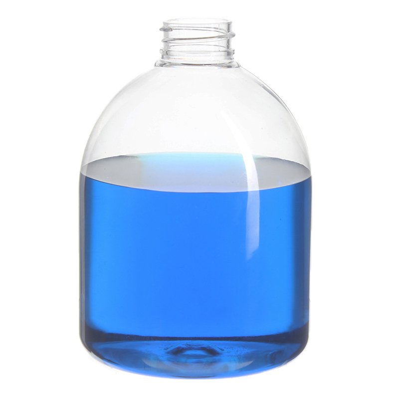 500ml Clear PET Plastic Bell Round Bottle with 28/410 Neck