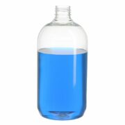500ml Clear PET Plastic Boston Round Bottle with 24/410 Neck