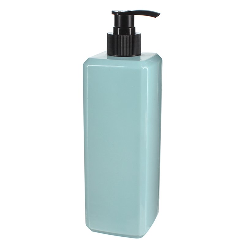 500ml Blue Square PET Plastic Bottle with 28/410 Neck - Image 3