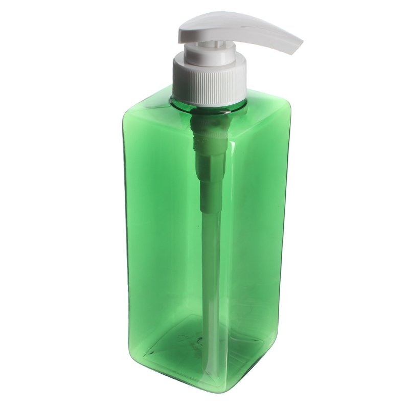 500ml Clear Green Square PET Plastic Bottle with 32/410 Neck - Image 3