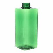 500ml Clear Green Square PET Plastic Bottle with 32/410 Neck