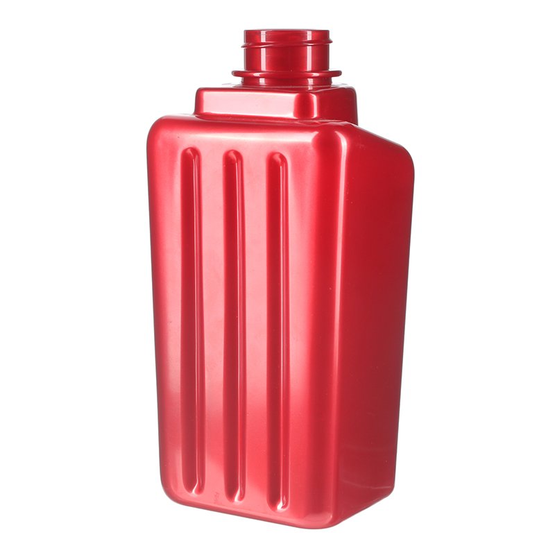 500ml Red Square PET Plastic Bottle with 32/410 Neck - Image 3