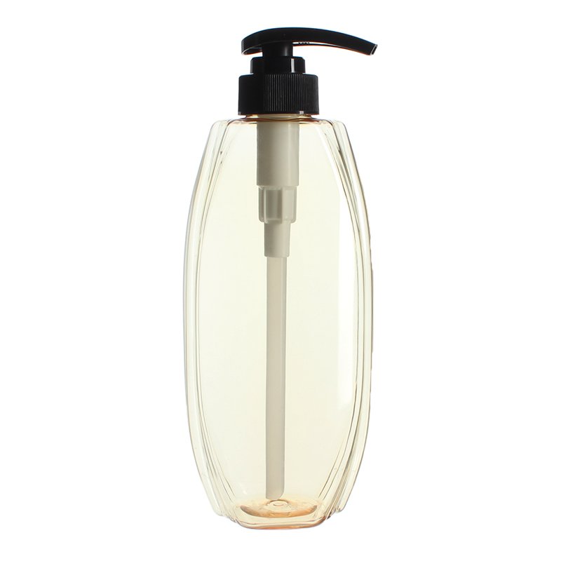 500ml Clear Yellow Oval PET Plastic Bottle with 32/410 Neck - Image 2