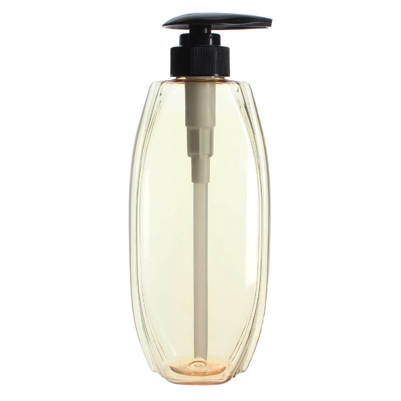 500ml Clear Yellow Oval PET Plastic Bottle with 32/410 Neck - Image 4