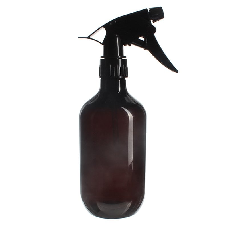 500ml Amber PET Plastic Modern Round Bottle with 28/410 Neck - Image 3
