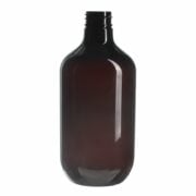 500ml Amber PET Plastic Modern Round Bottle with 28/410 Neck