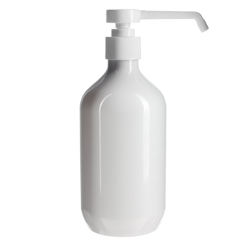 500ml White PET Plastic Modern Round Bottle with 28/410 Neck - Image 3