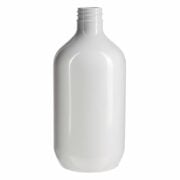 500ml White PET Plastic Modern Round Bottle with 28/410 Neck