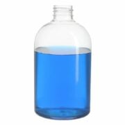 500ml Clear PET Plastic Boston Round Bottle with 28/410 Neck