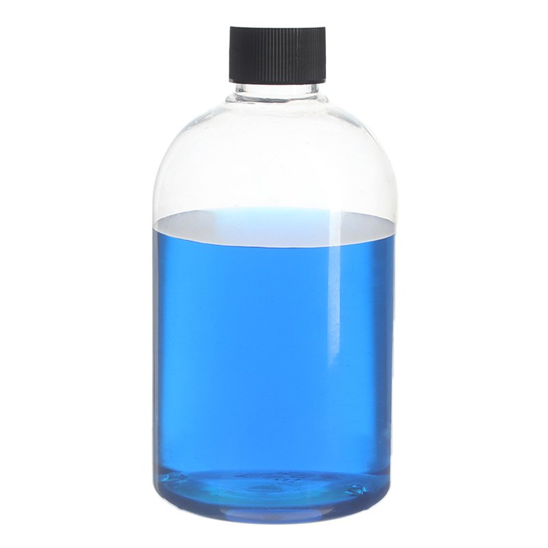 500ml Clear PET Plastic Boston Round Bottle with 28/410 Neck - Image 3