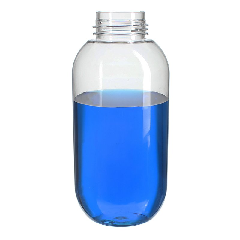500ml Container Foam Bottle Clear, PET Plastic, Round, 43mm - bottle only