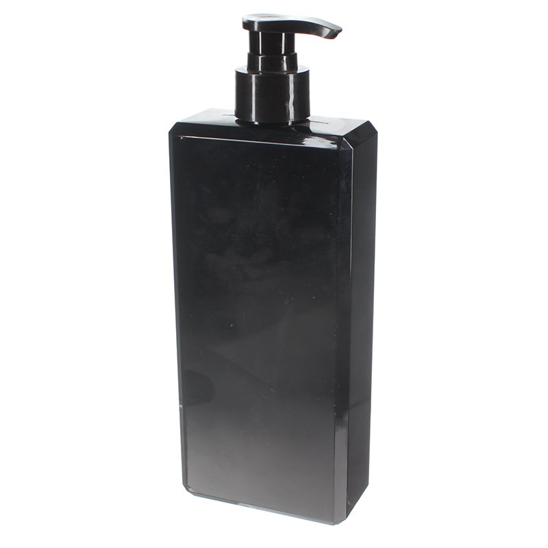 500ml Black Square PETG Plastic Bottle with 28/410 Neck - Image 2