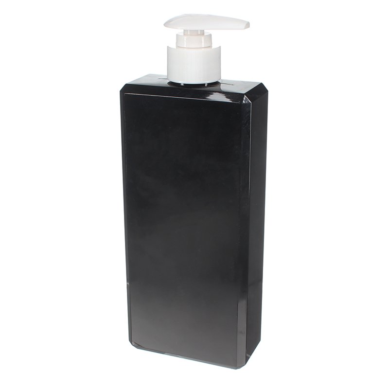500ml Black Square PETG Plastic Bottle with 28/410 Neck - Image 3