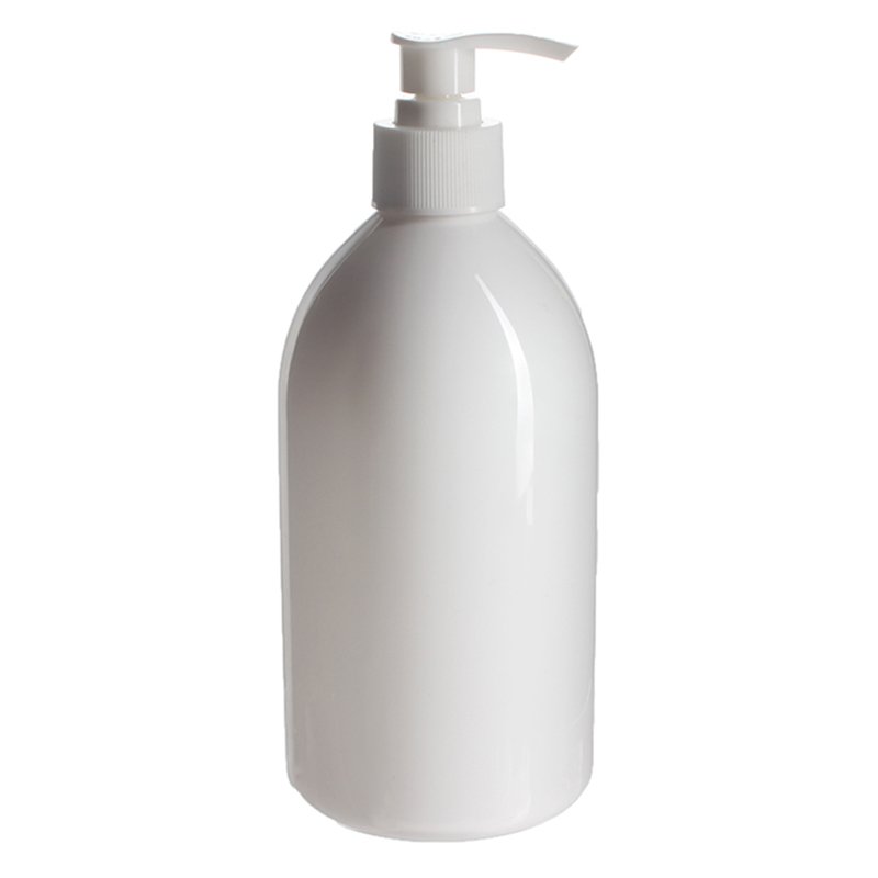 550ml White PET Plastic Cosmo Round Bottle with 28/410 Neck - Image 2