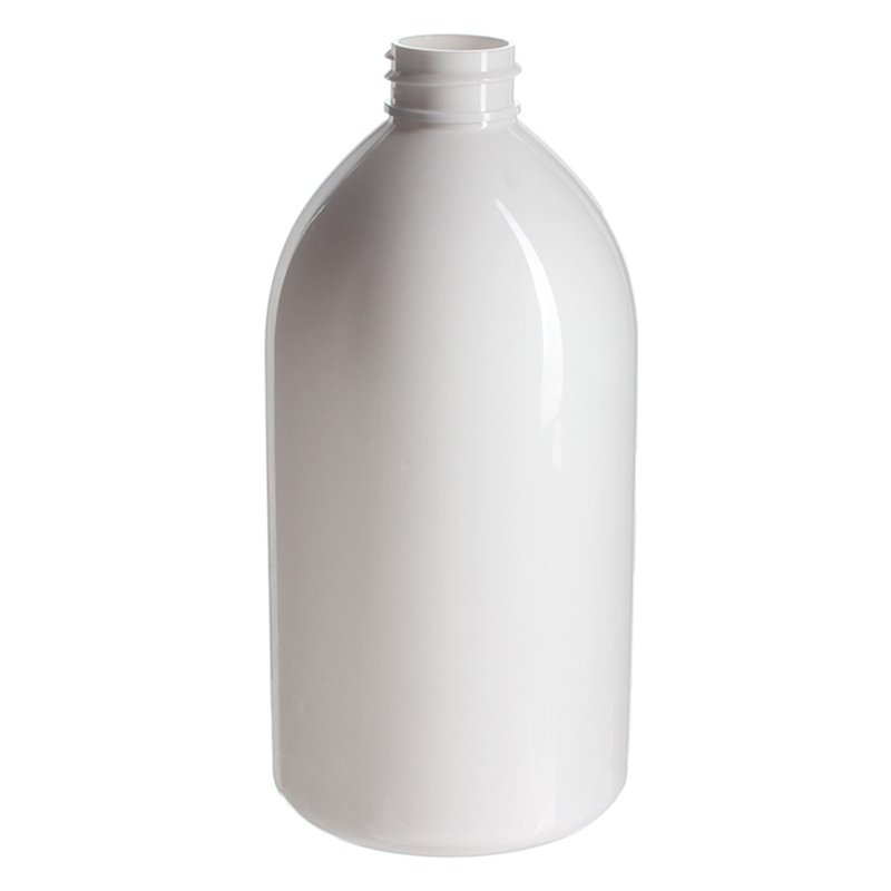 550ml White PET Plastic Cosmo Round Bottle with 28/410 Neck