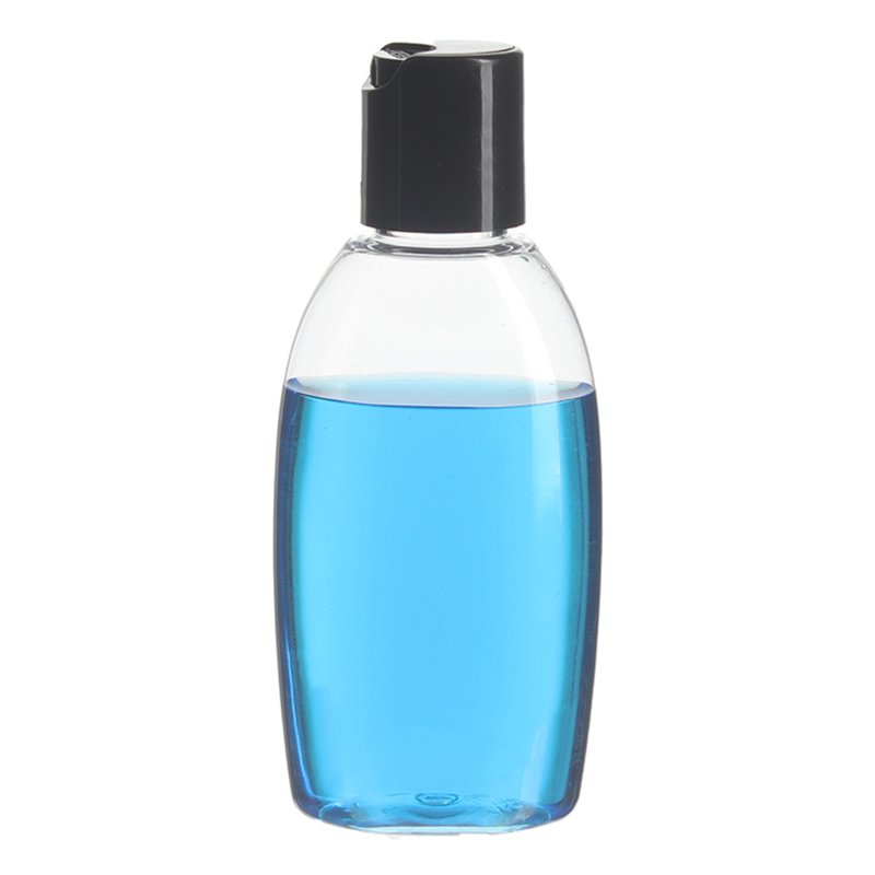 60ml/2oz Clear Oval PET Plastic Bottle with 20/410 Neck - Image 2