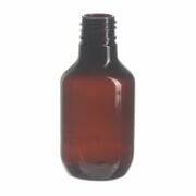 60ml/2oz Amber PET Plastic Modern Round Bottle with 20/410 Neck