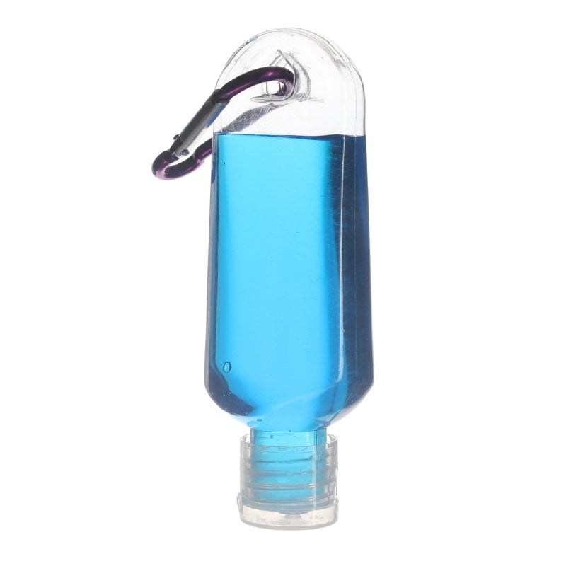 60ml/2oz PETG Plastic Hand Sanitizer Tottle Bottle with 20/410 Neck & Carabiner - Image 2