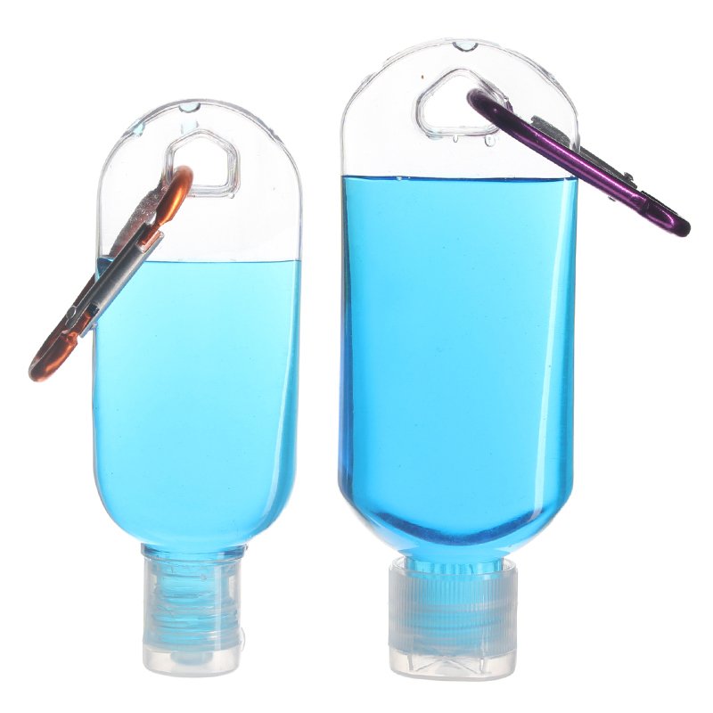 60ml/2oz PETG Plastic Hand Sanitizer Tottle Bottle with 20/410 Neck & Carabiner - Image 4